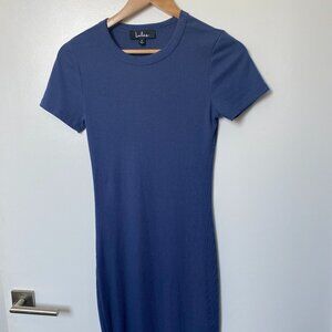 Lulu's, Like Minded Slate Blue Bodycon Midi Dress, Size S